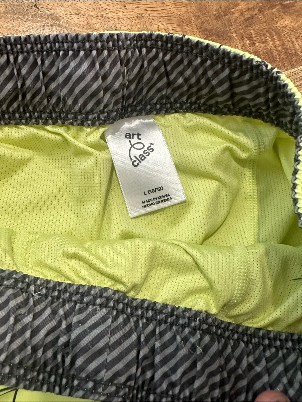 art class Neon Yellow Lined Swim Shorts with Gray Stripe Waistband